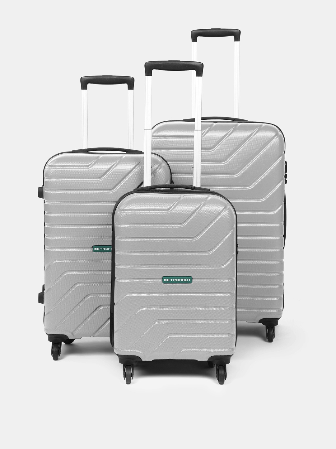 

Metronaut Set of 3 Hard Shell Trolley Suitcases, Grey