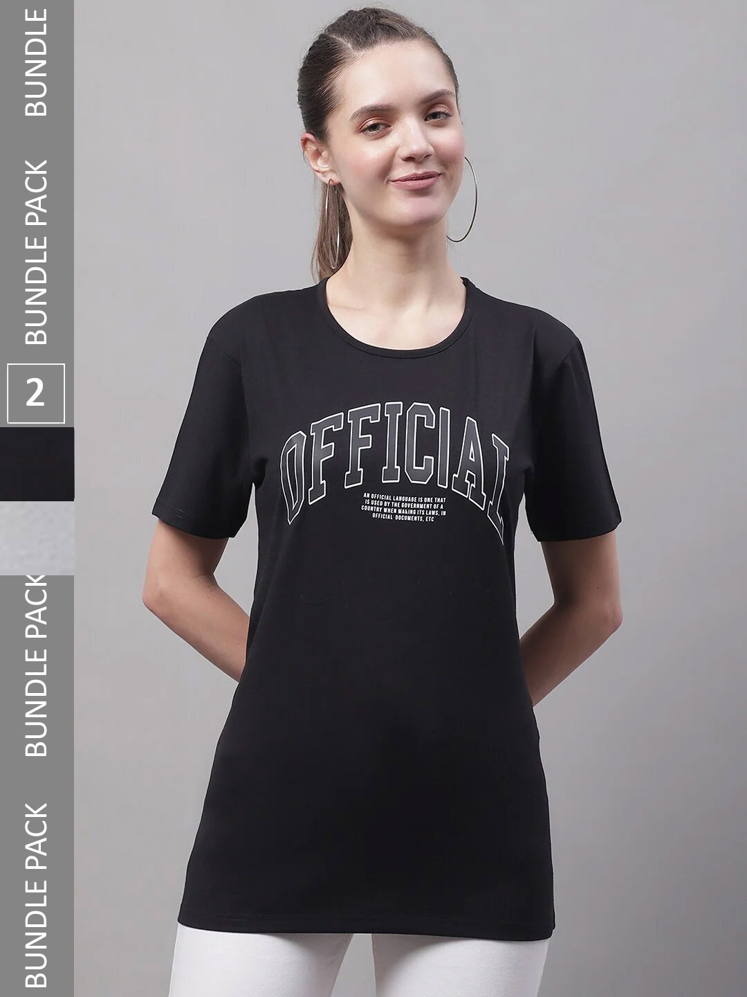 

MACK JONNEY Pack Of 2 Cotton T-shirt, Black
