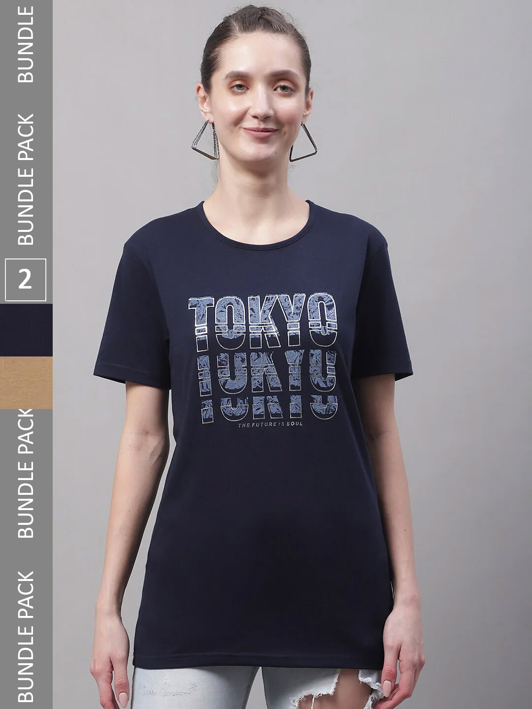 

MACK JONNEY Pack Of 2 Cotton T-shirt, Navy blue