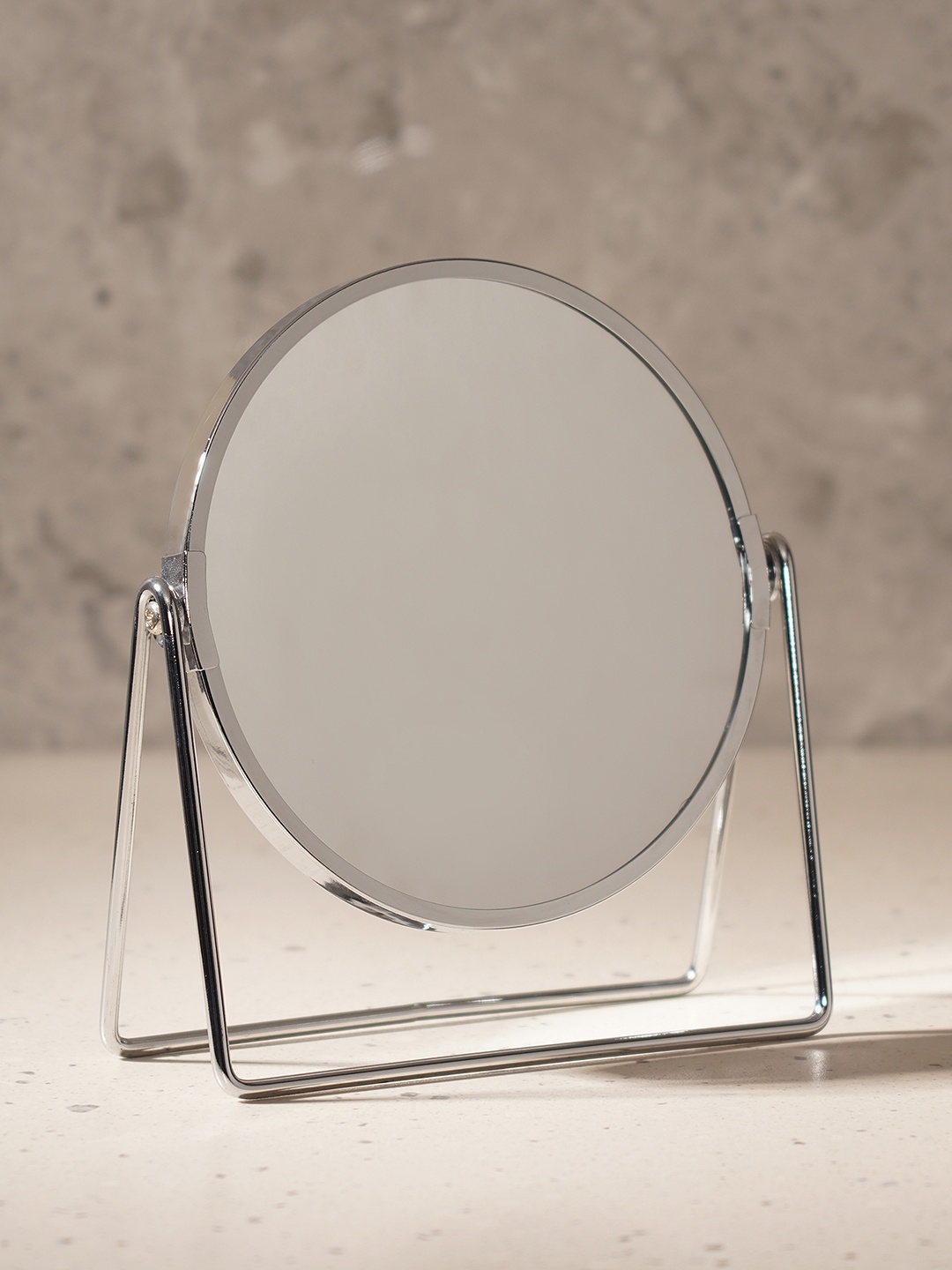 

Pure Home and Living Silver-Toned Double Sided Metal Vanity Mirror