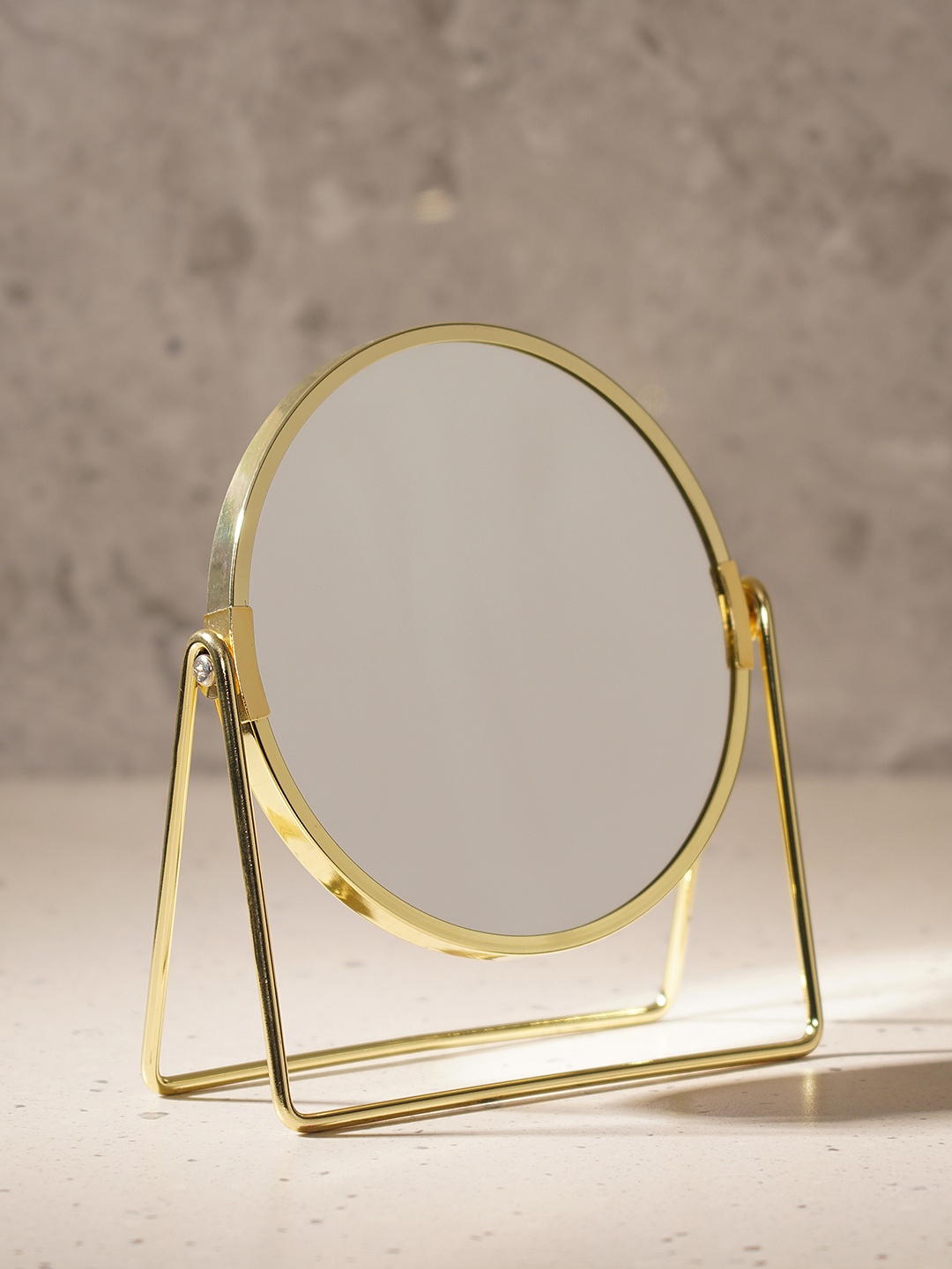 

Pure Home and Living Gold Toned Double Sided Metal Vanity Mirror