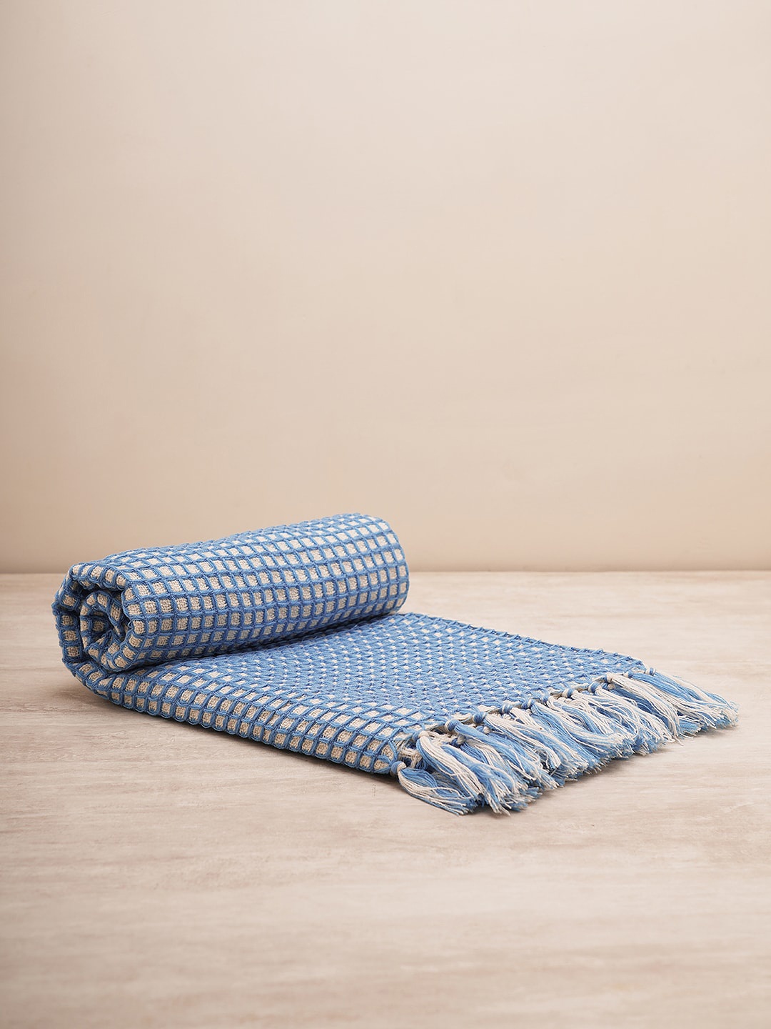 

Pure Home and Living Blue Waffle Weave Design Acrylic Throws