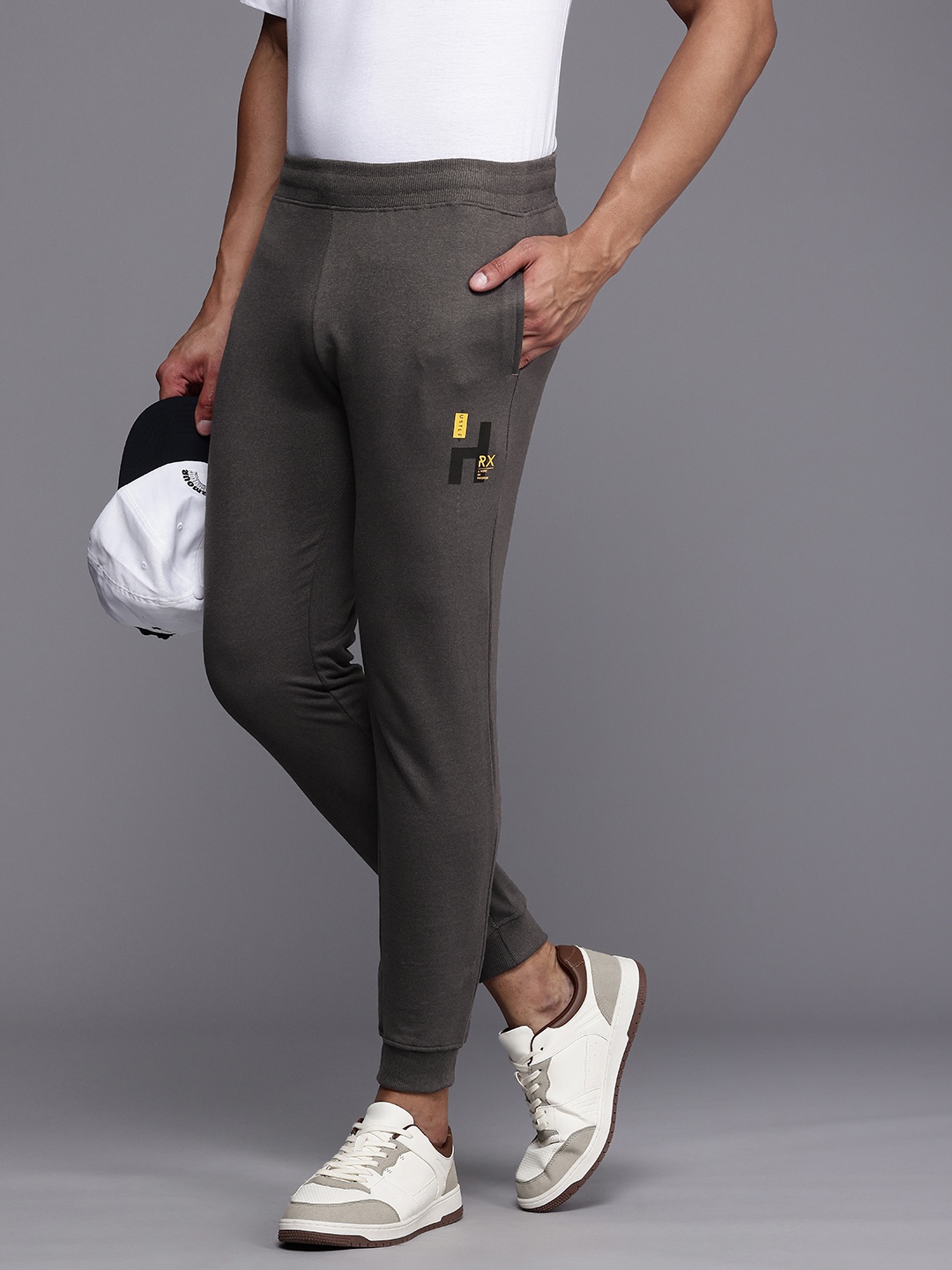 

HRX by Hrithik Roshan Men Graphic Regular Fit Joggers, Grey