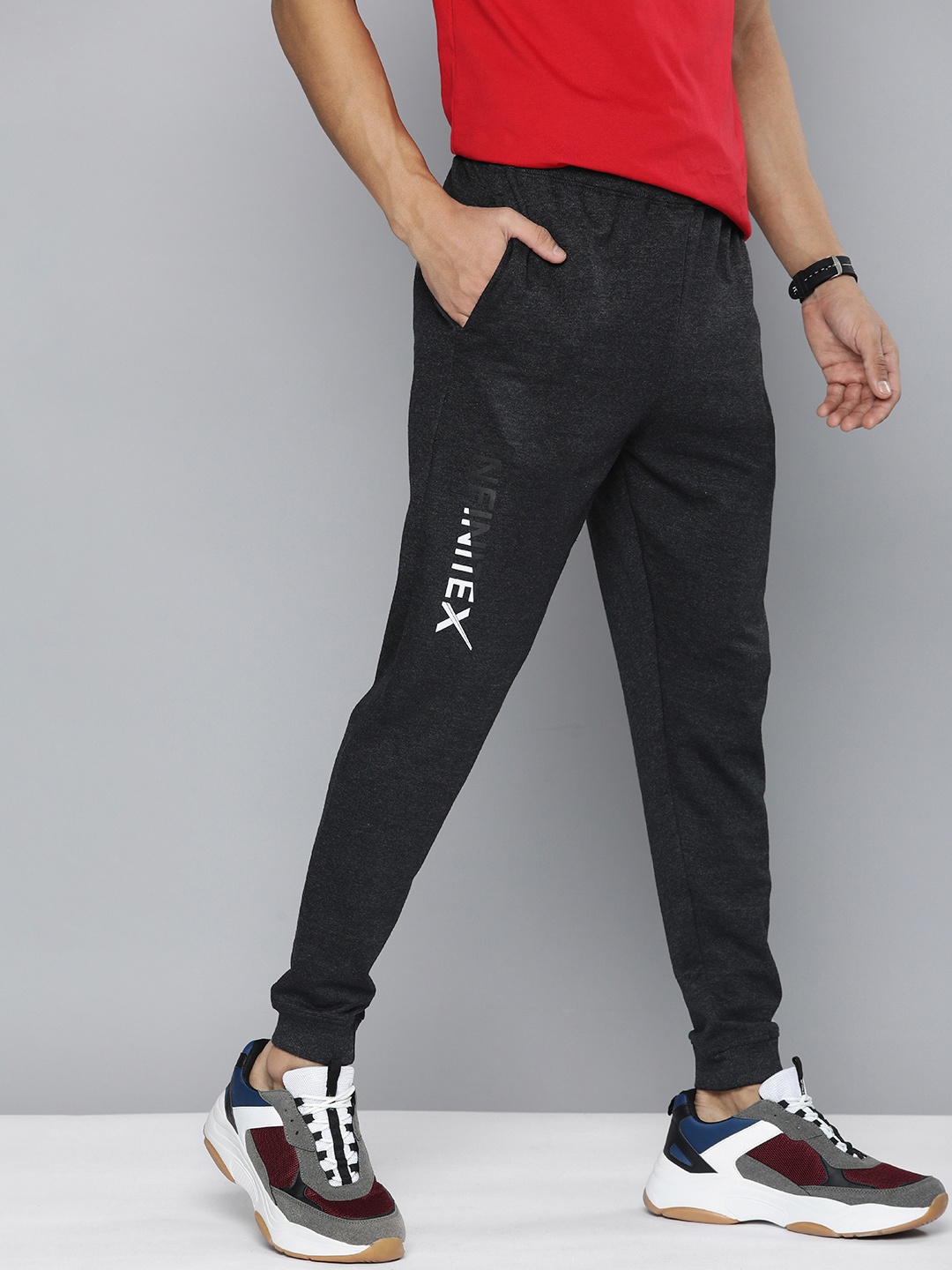 

HRX by Hrithik Roshan Men Typography Regular Fit Joggers, Charcoal