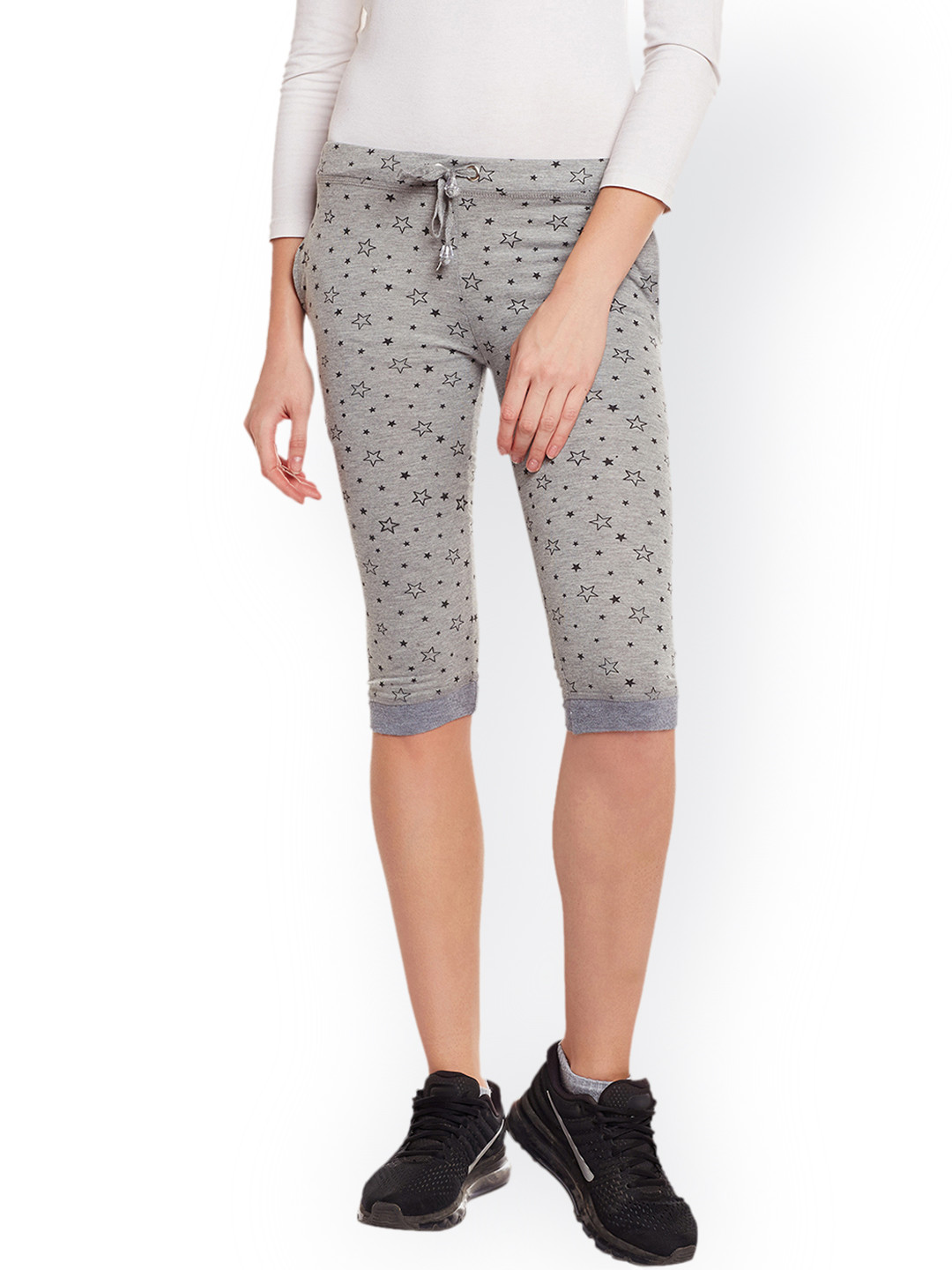 

VIMAL Women Grey Printed Slim Fit Capris