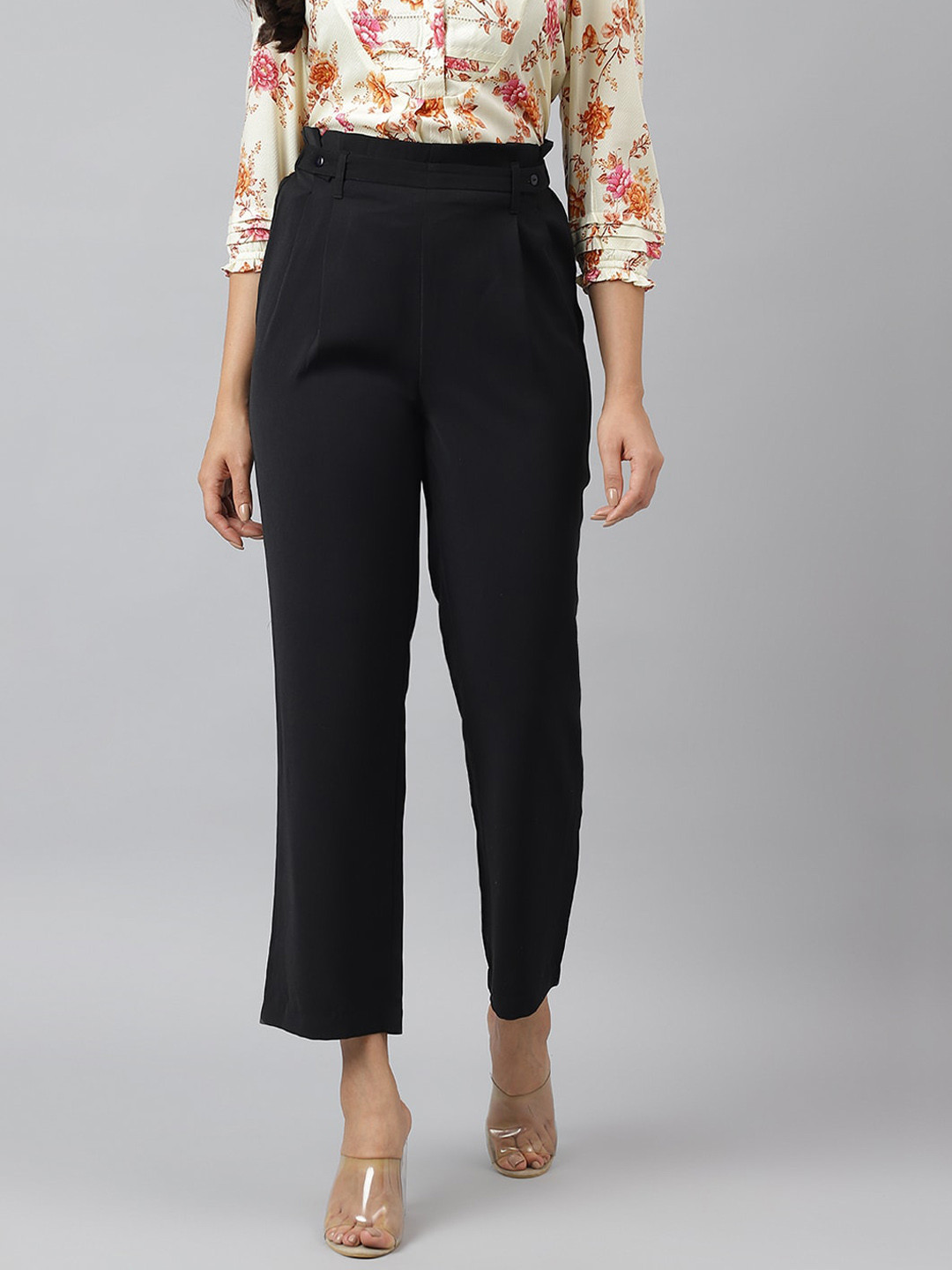 

Latin Quarters Women Relaxed Easy Wash Trousers, Black