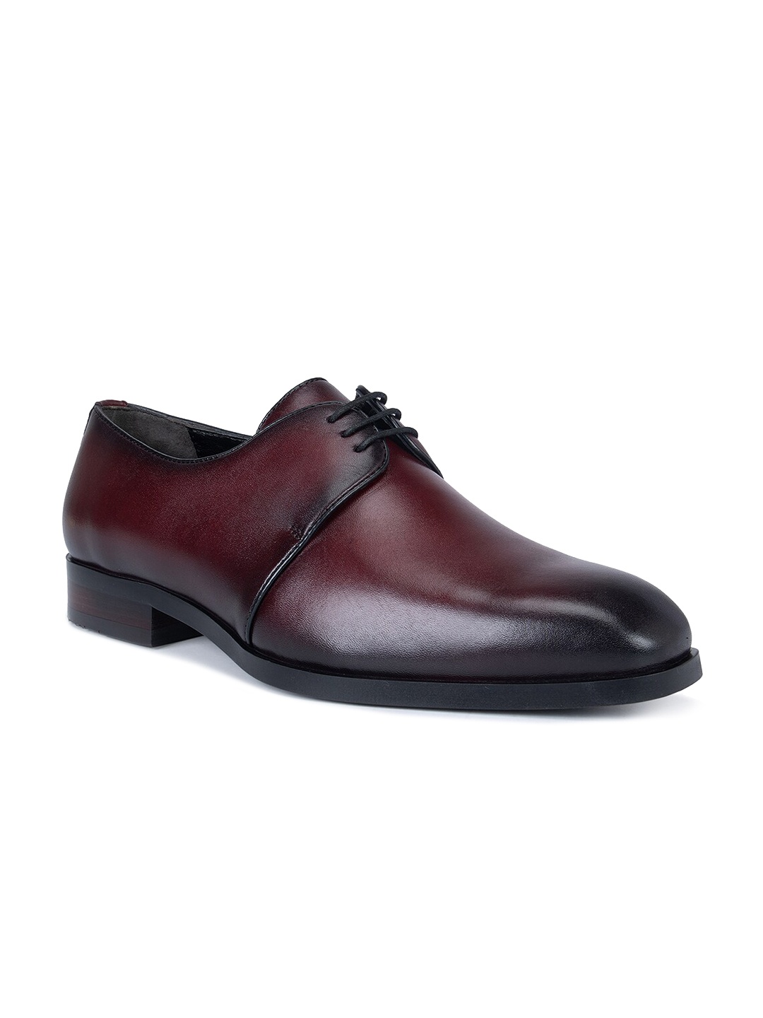 

ROSSO BRUNELLO Men Leather Formal Derbys, Burgundy