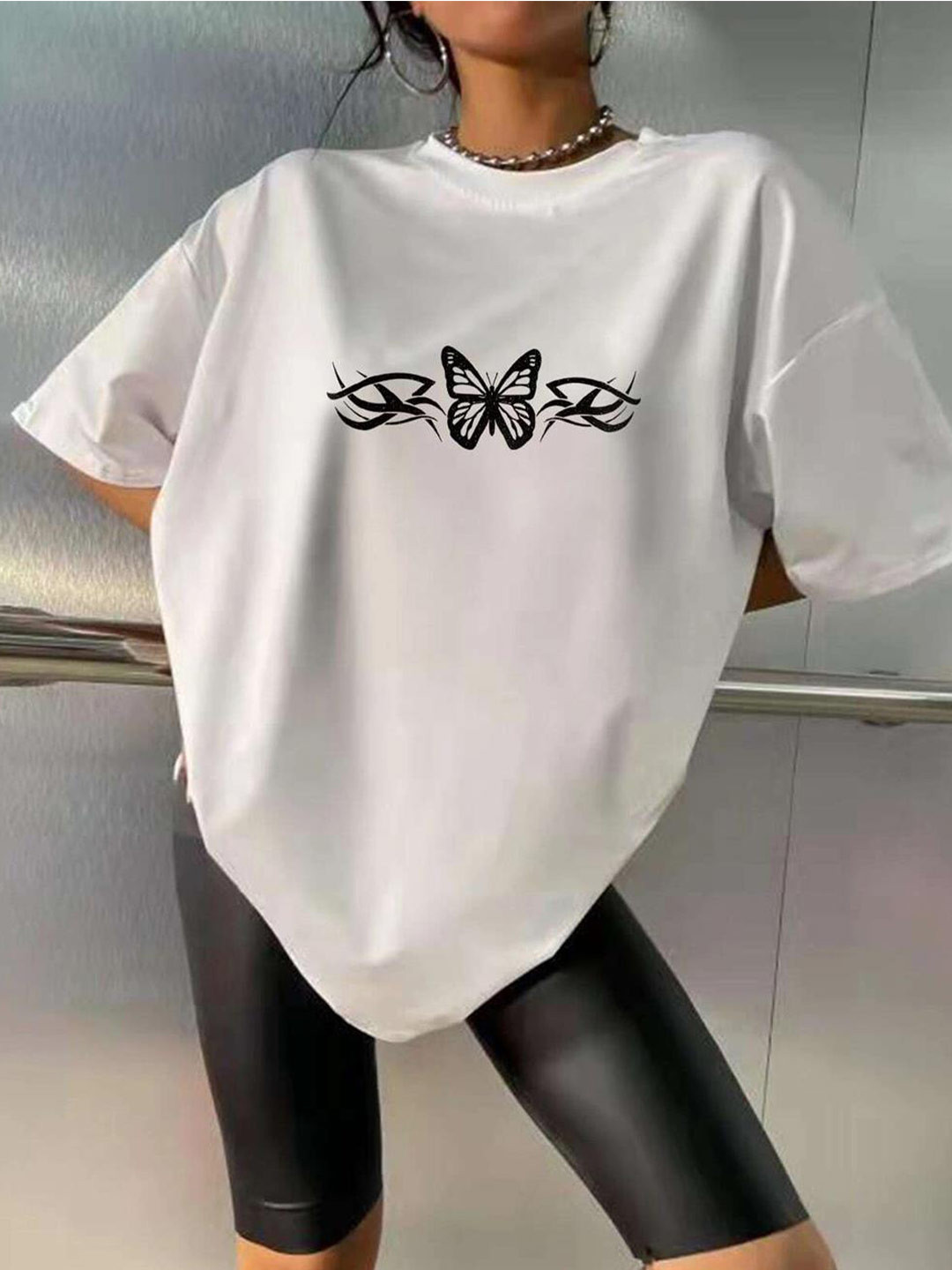 

Kotty Conversational Printed Oversize Cotton T-shirt, White