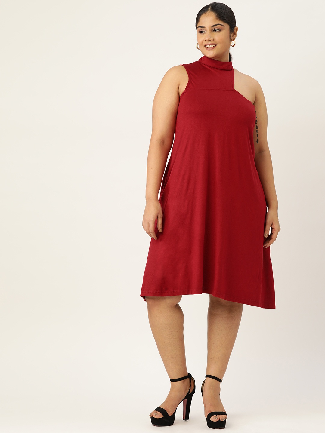 

theRebelinme Plus Size A-Line Dress, Maroon