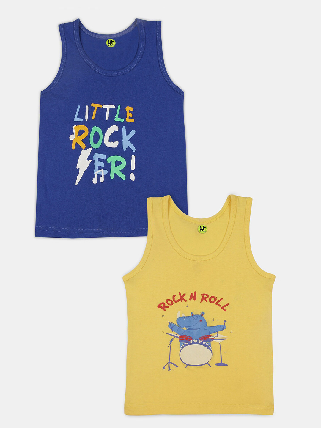 

YK Boys Pack Of 2 Printed Pure Cotton T-shirts, Blue