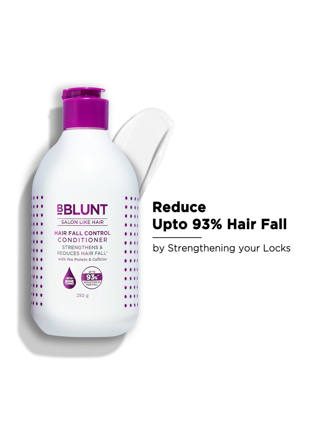 

BBLUNT Hair Fall Control Conditioner with Pea Protein & Caffeine for Stronger Hair - 250g, White