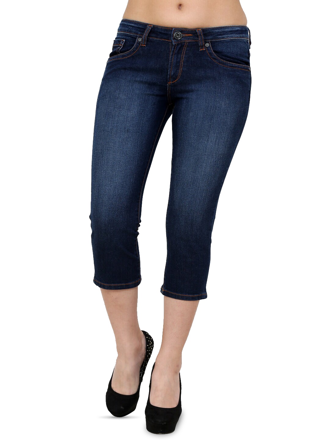 

urSense Women Skinny Fit Capris, Blue