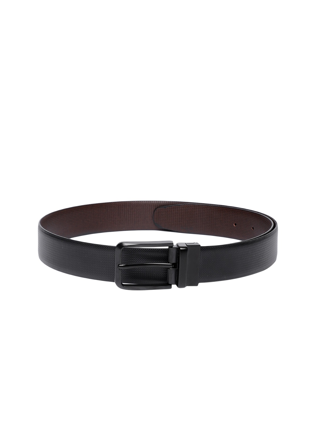 

CRUSSET Men Synthetic Leather Reversible Formal Belt, Black