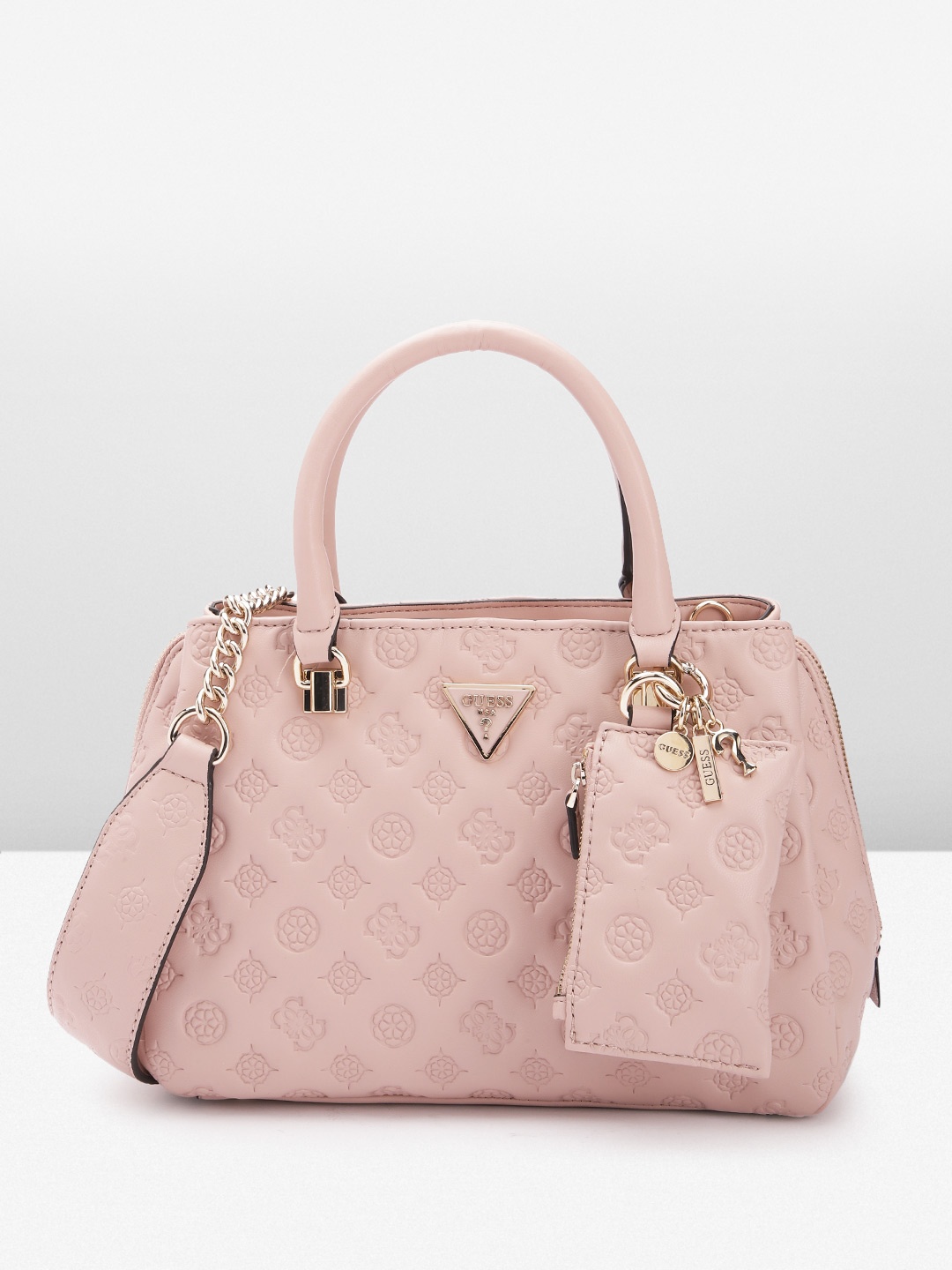 

GUESS Women Textured Structured Handheld Bag, Pink