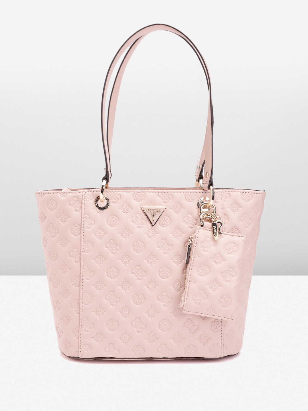 

GUESS Women Textured Structured Shoulder Bag, Pink