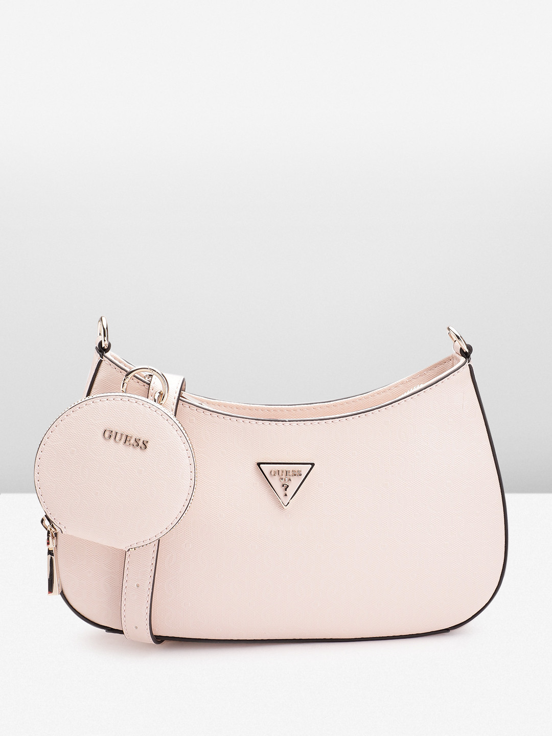 

GUESS Women Brand Logo Textured Structured Shoulder Bag, Pink