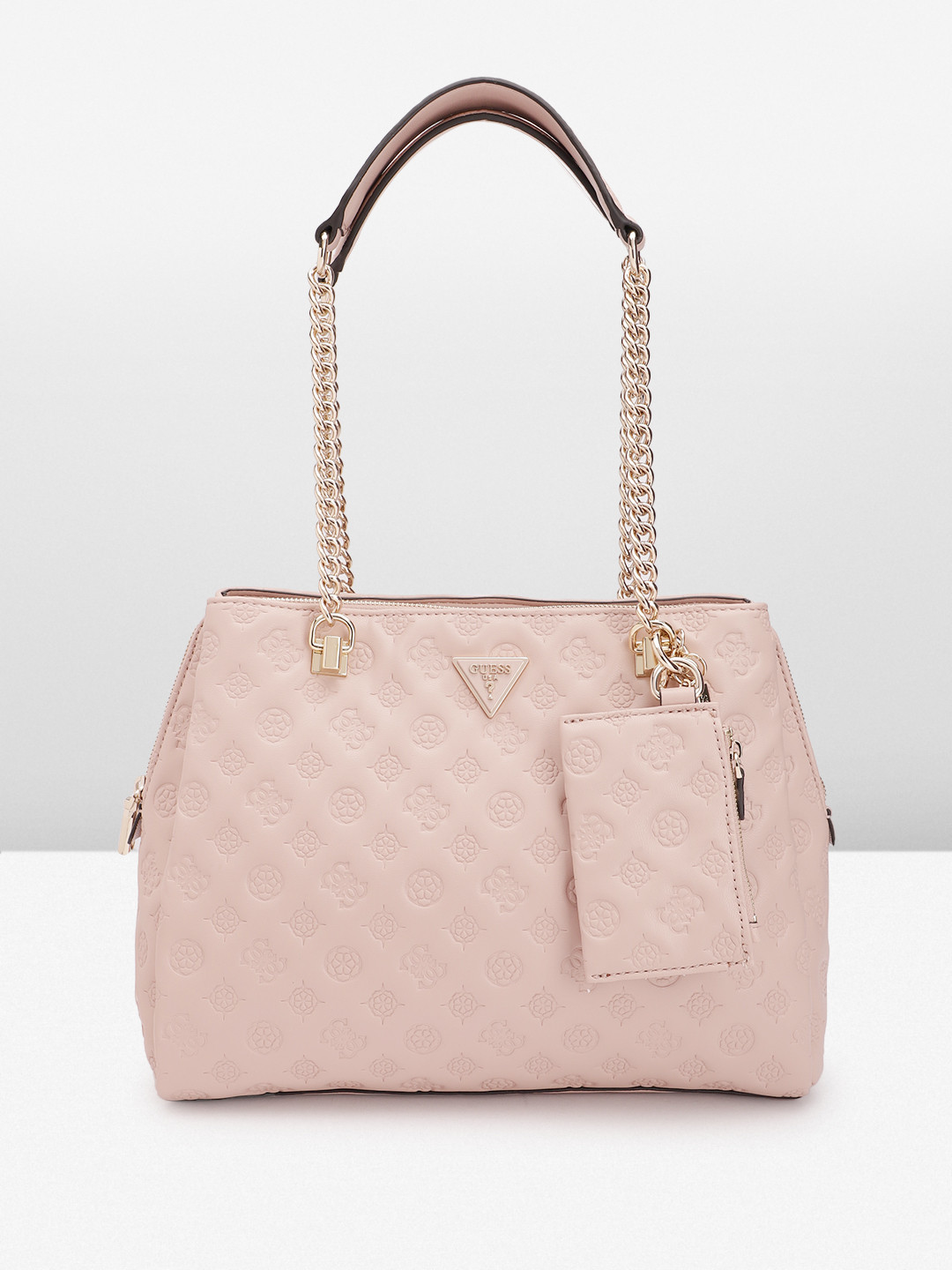 

GUESS Women Floral Textured Structured Shoulder Bag, Pink