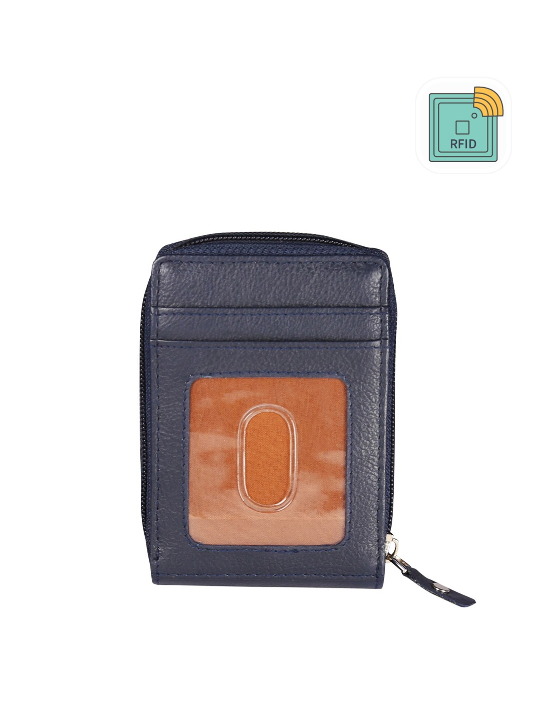 Style Shoes Zip Detail Leather Stylish Credit Card Holder, Blue