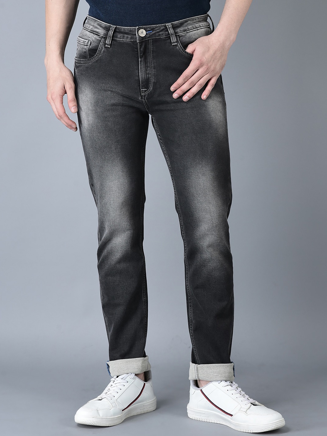 

CANOE Men Smart High-Rise Heavy Fade Jeans, Grey