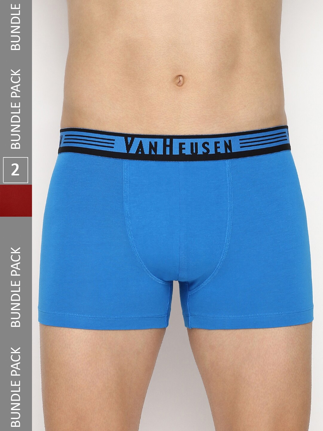 

Van Heusen Men Pack Of 2 Brand Logo Printed Trunks, Red