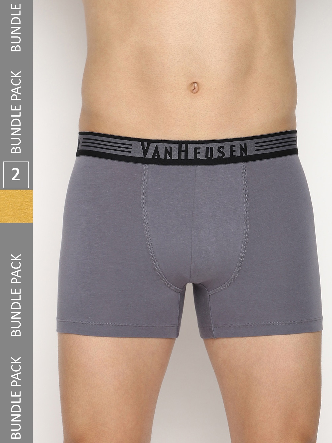 

Van Heusen Pack of 2 Body Defining Fit Trunks, Grey
