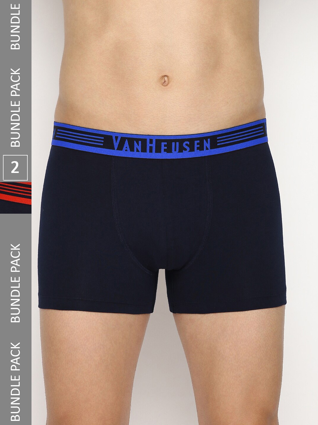 

Van Heusen Men Pack Of 2 Cotton Trunks, Navy blue
