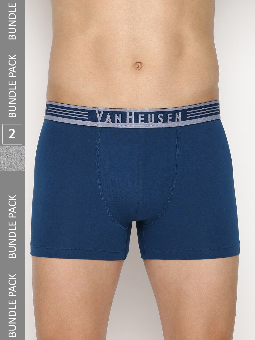 

Van Heusen Men Pack Of 2 Brand Logo Printed Trunks, Blue