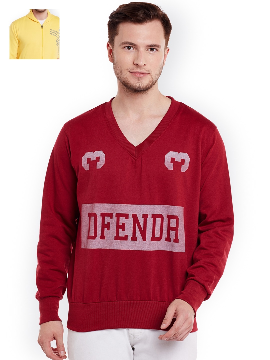 

VIMAL Pack of 2 Printed Sweatshirts, Maroon