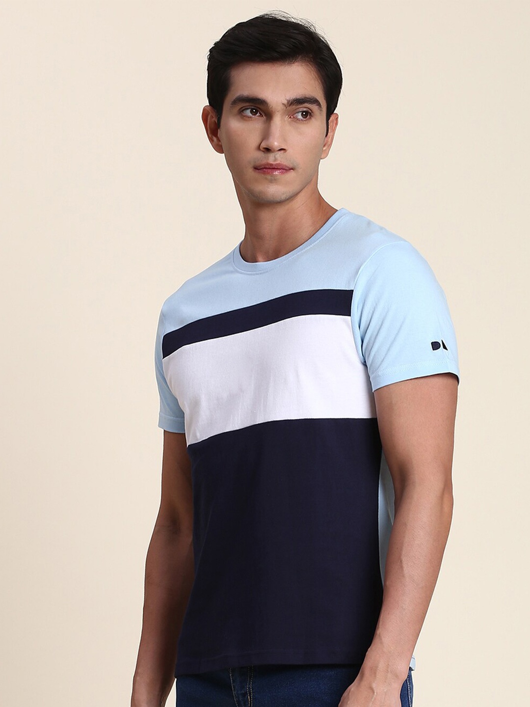 

Dennis Lingo Round Neck Colourblocked T-shirt, Navy blue