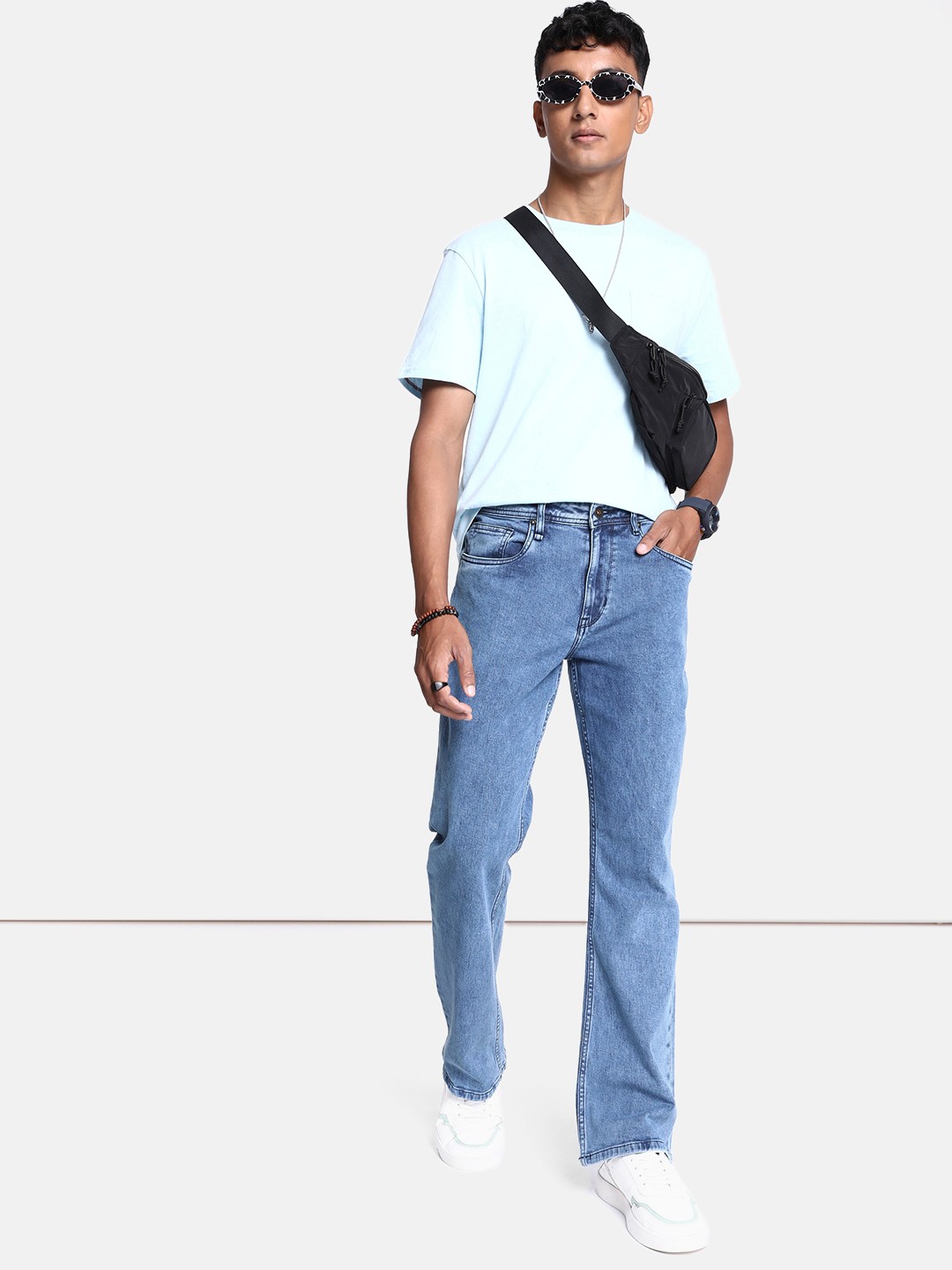 

The Roadster Life Co. Men Ocean Blue Nostalgic Back to School_Vintage Bootcut Casual Jeans