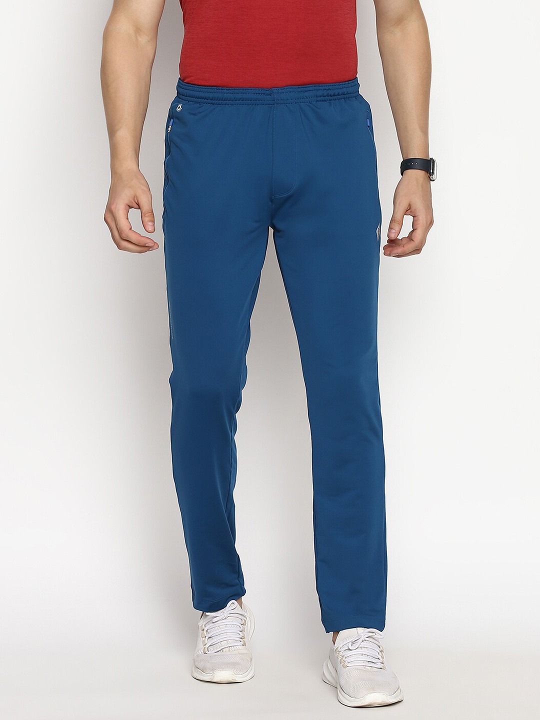 

Van Heusen Men Performance Solid Swift Dry 4 Way Stretch Trackpants, Blue
