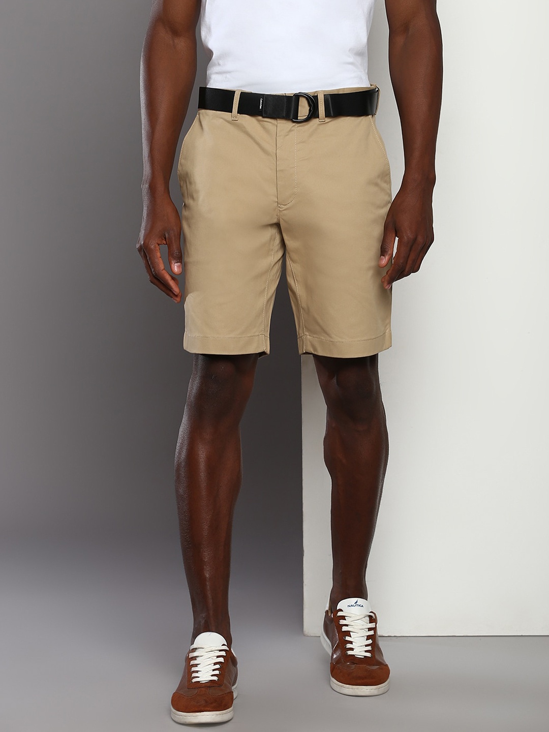 

Calvin Klein Jeans Men Slim Fit High-Rise Shorts, Beige