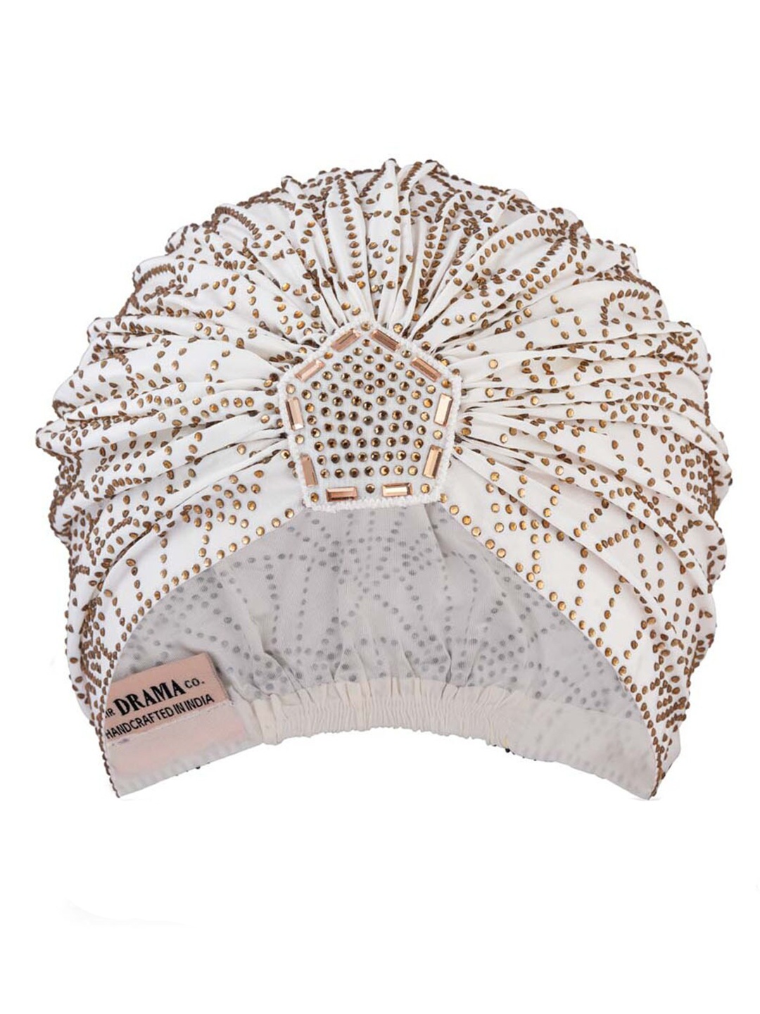 

HAIR DRAMA CO. Women Embellished Hair Accessory Set Crystals Turban, Off white