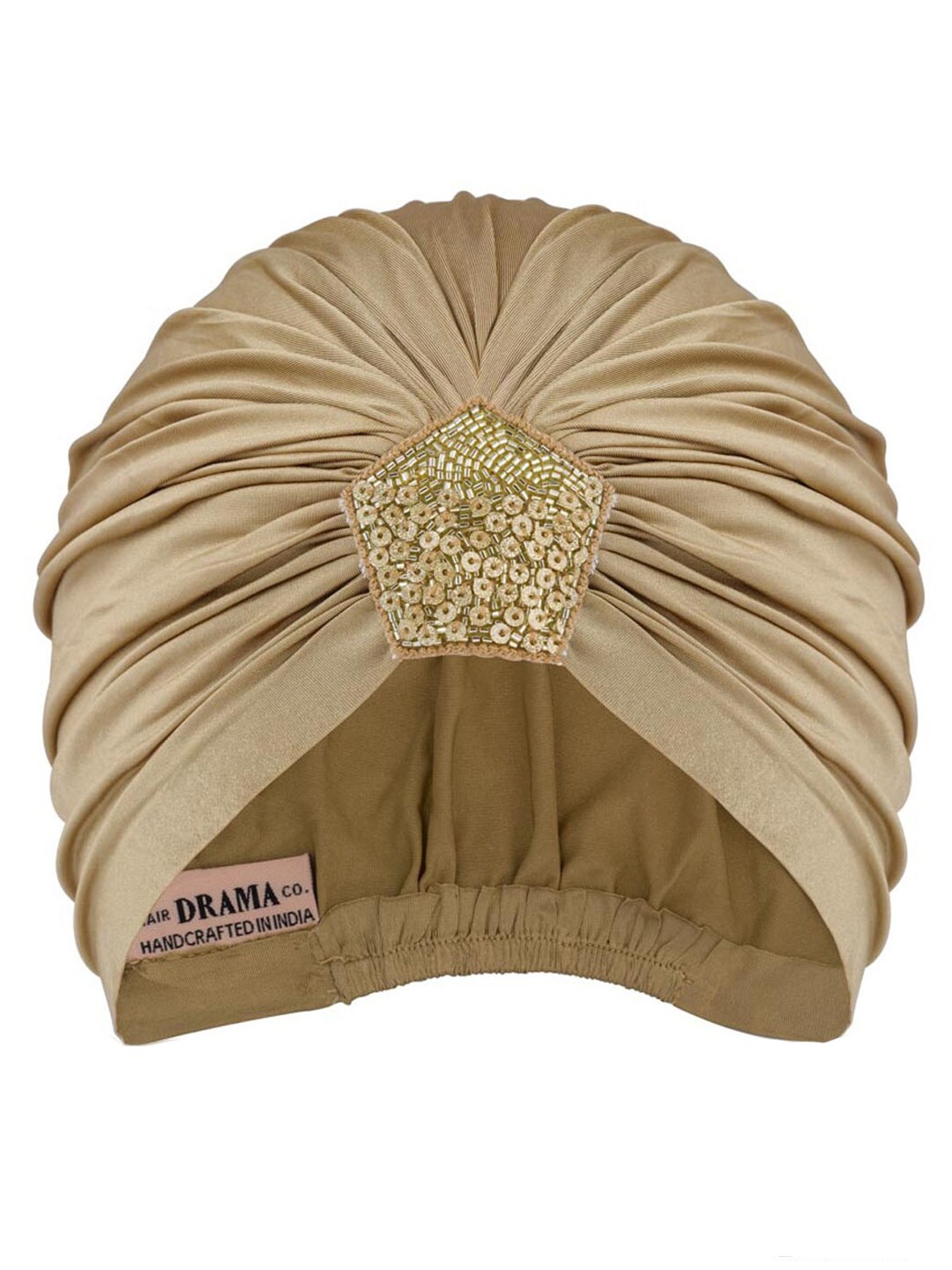 

HAIR DRAMA CO. Women Embellished Hair Accessory Set Shimmer & Glitter Turban, Beige