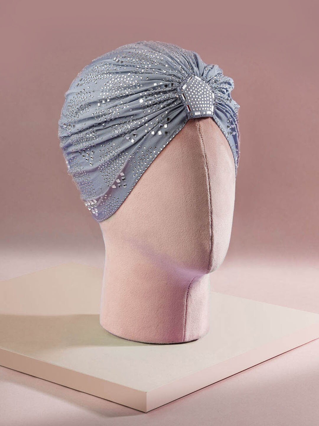 

HAIR DRAMA CO. Women Embellished Hair Accessory Set of Crystal Turban, Blue