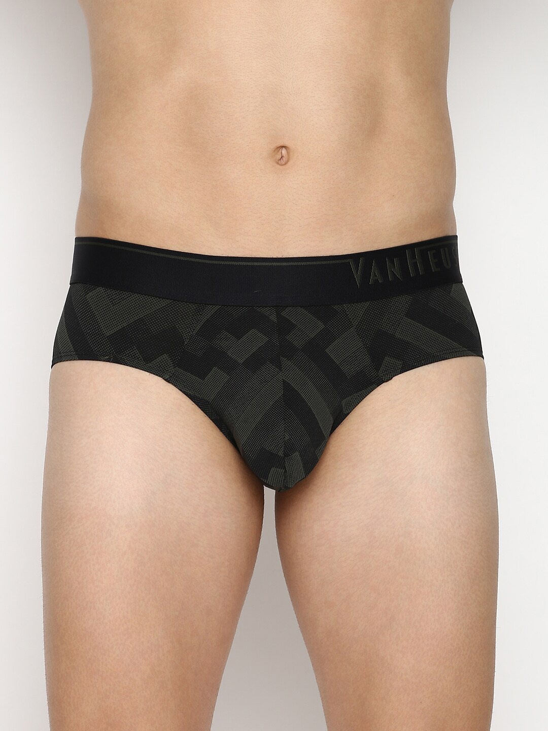 

Van Heusen Men Mid-Rise Printed Basic Briefs, Olive