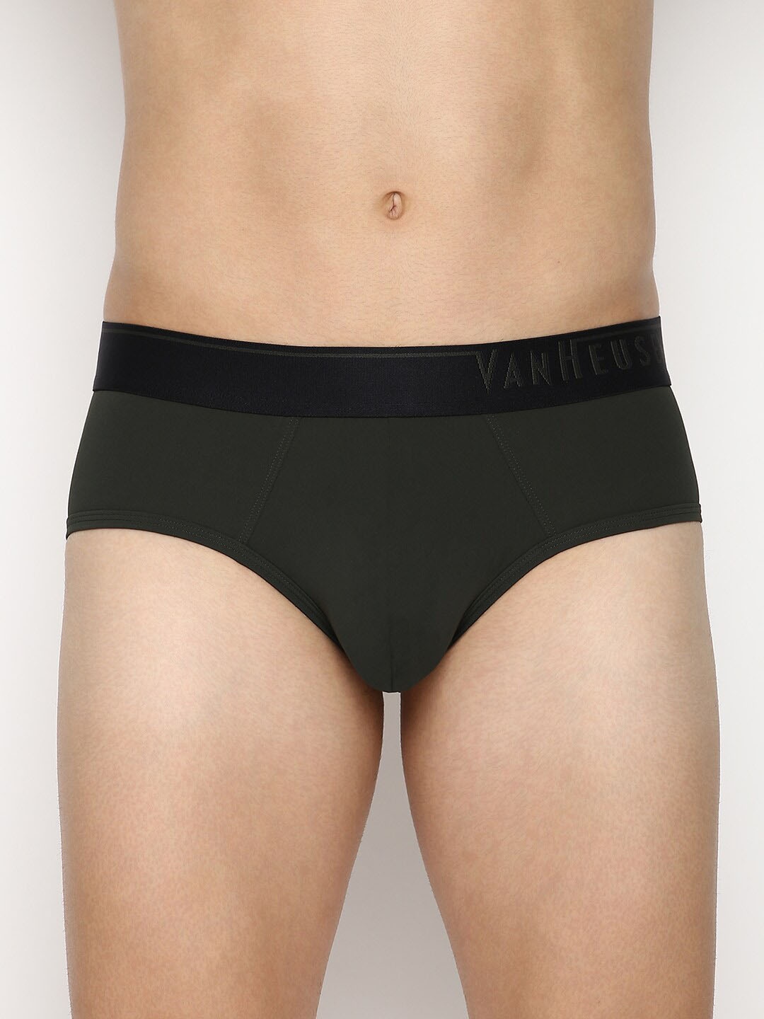 

Van Heusen Men Mid-Rise Flexi Stretch Basic Briefs, Olive
