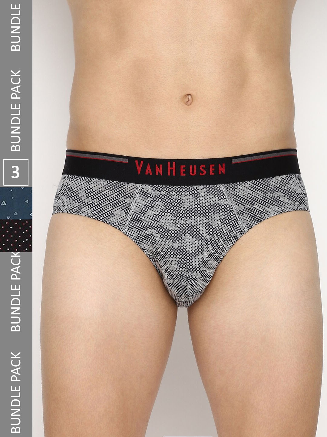 

Van Heusen Men Pack of 3 Printed Anti Bacterial Super Soft Briefs IHQBR3CCPO10006, Blue