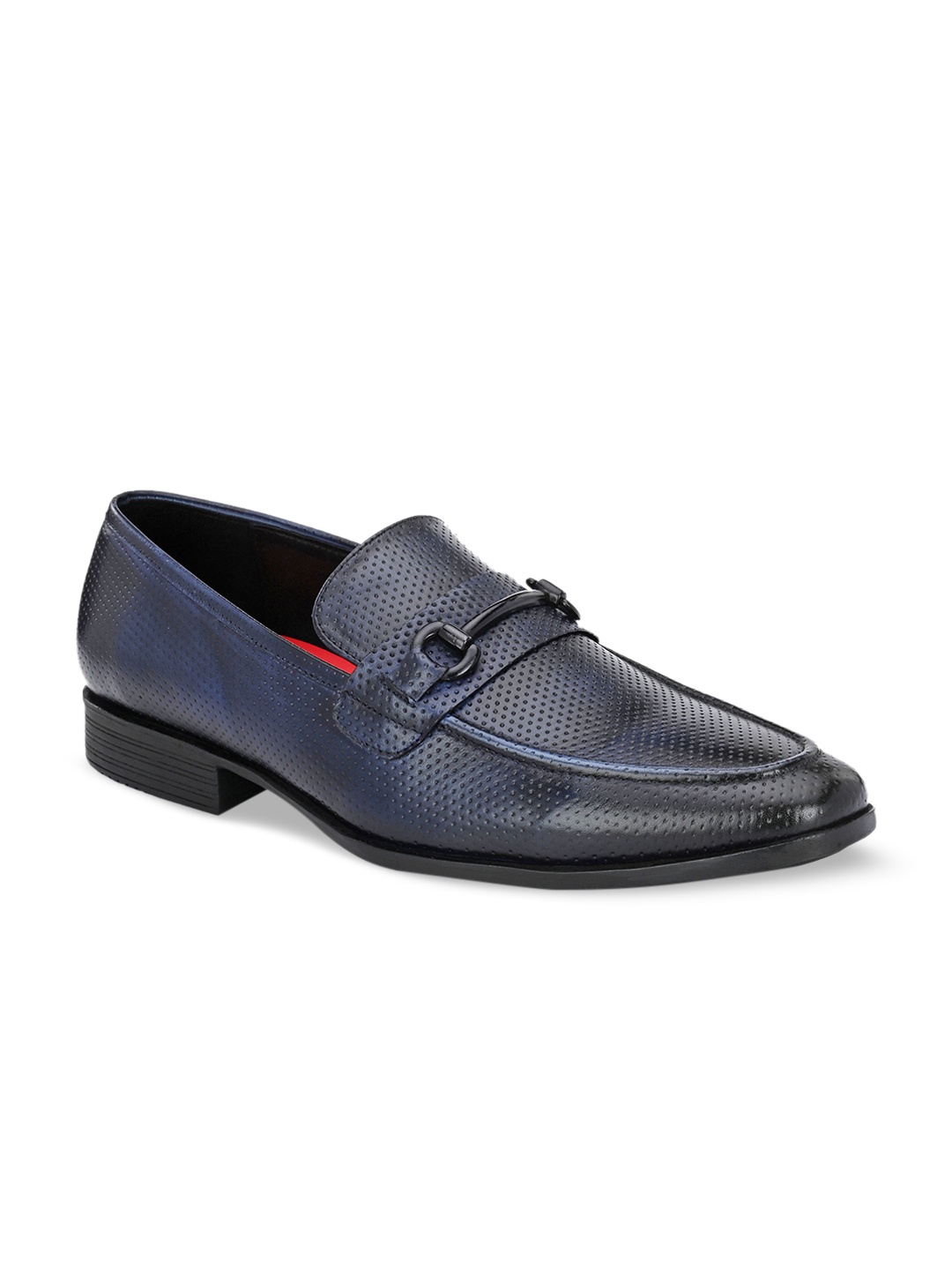 

Harrytech London Men Textured Leather Formal Loafers, Navy blue