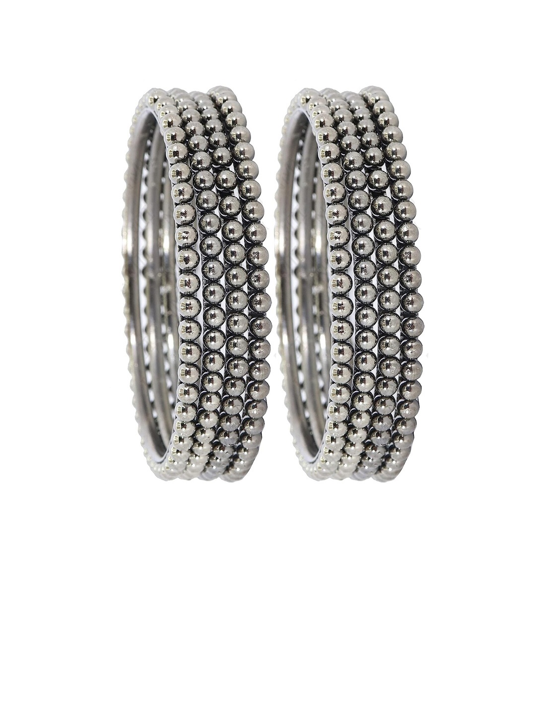 

NMII Set Of 8 Silver Plated Linked With Chain Metal Bangles
