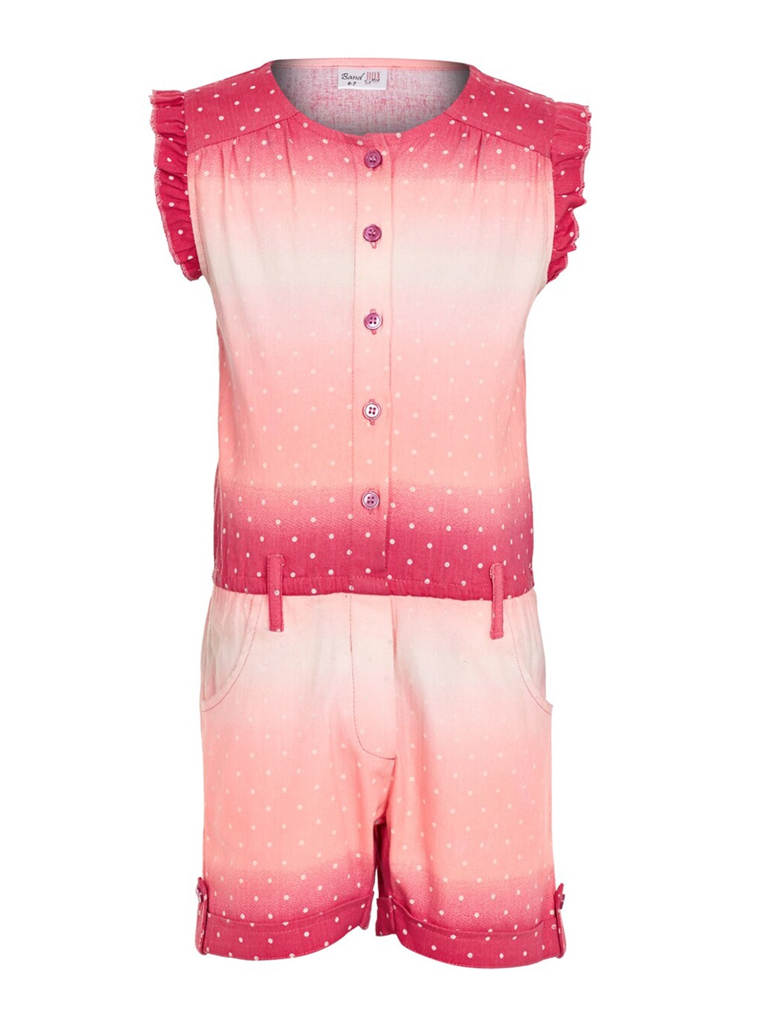 

BandBox Pink Print Denim A-Line Dress