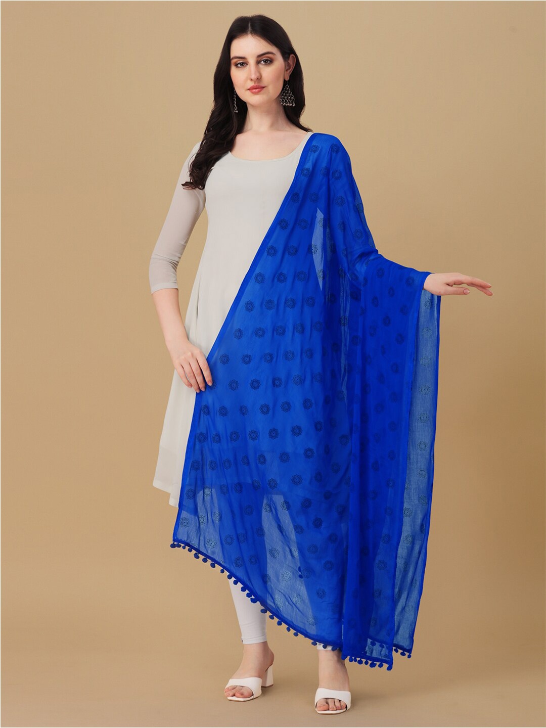 

ORUS Printed Chiffon Dupatta, Blue