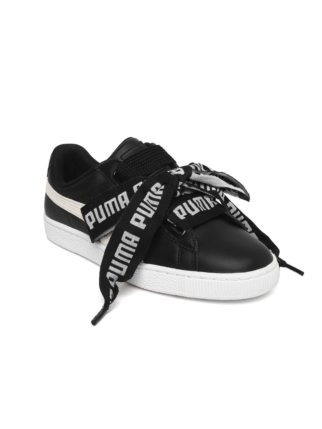 

Puma Women Black Basket Heart DE Leather Sneakers