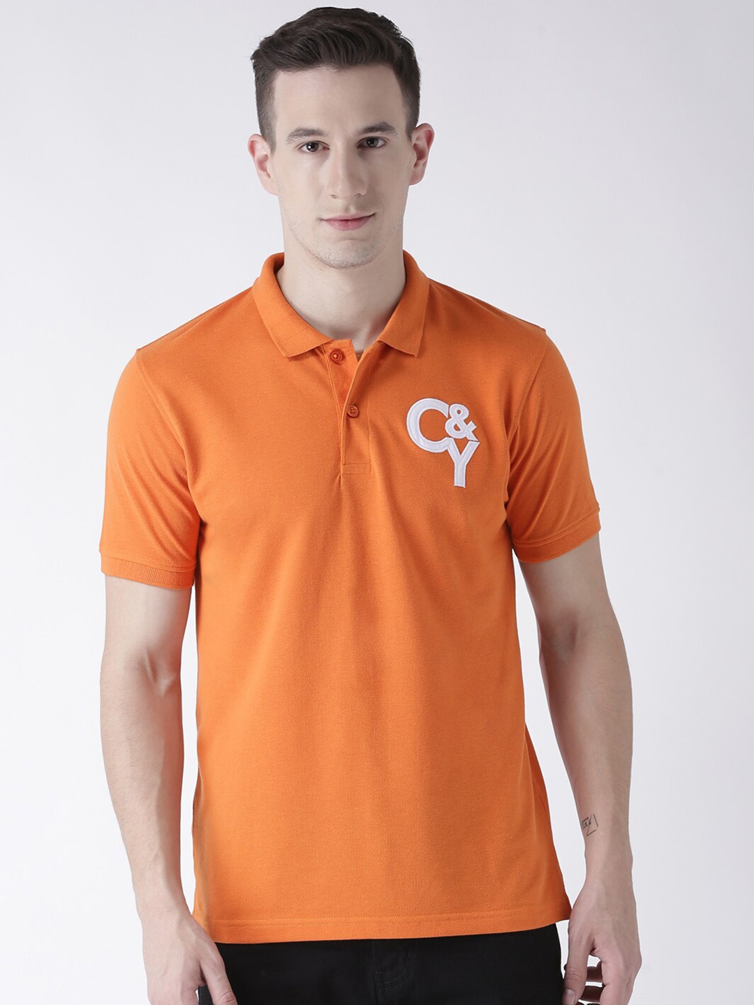 

Club York Polo Collar Short Sleeves Cotton T-shirt, Orange