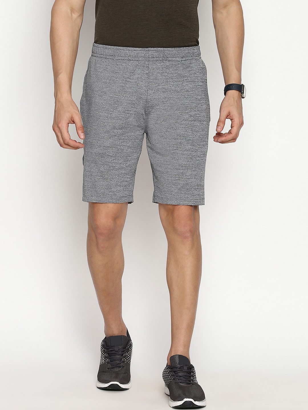 

Van Heusen Men Mid Rise Above Knee Sports Shorts, Grey