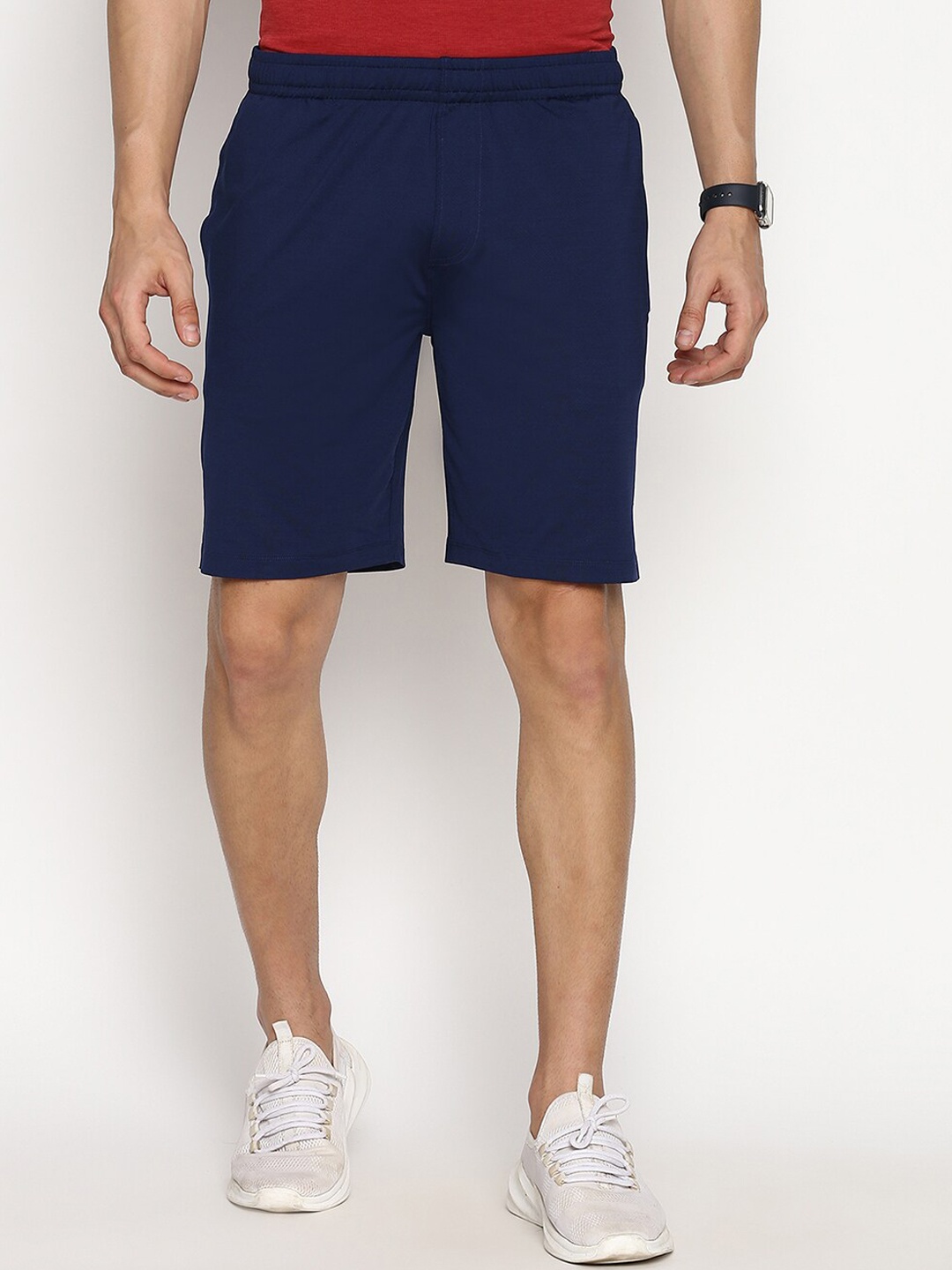 

Van Heusen Performance Men Swift Dry Odour Shield Jacquard Mesh Shorts, Navy blue