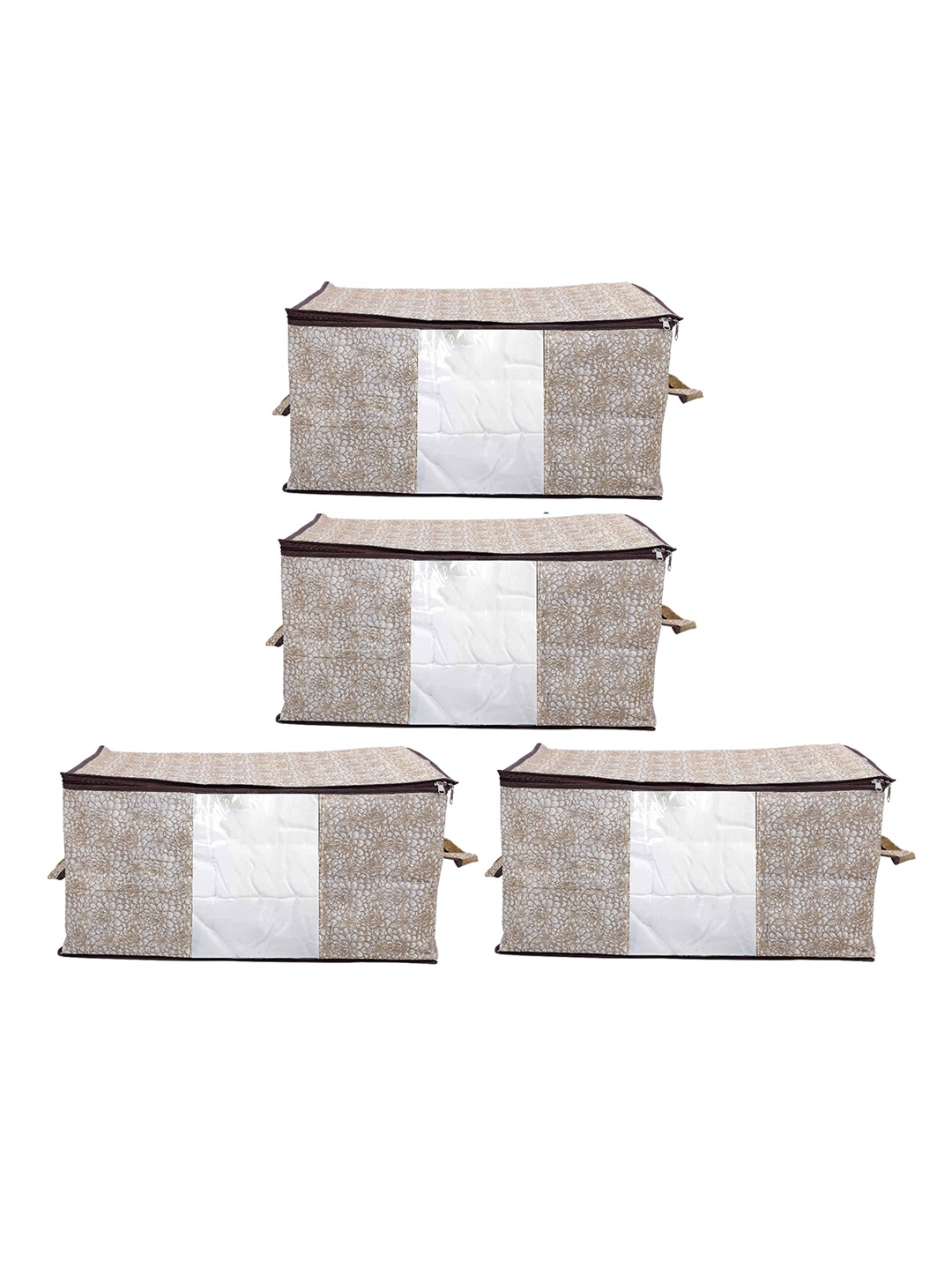 

Home Fresh Brown & White 4 Pieces Printed Multi-Utility Organisers