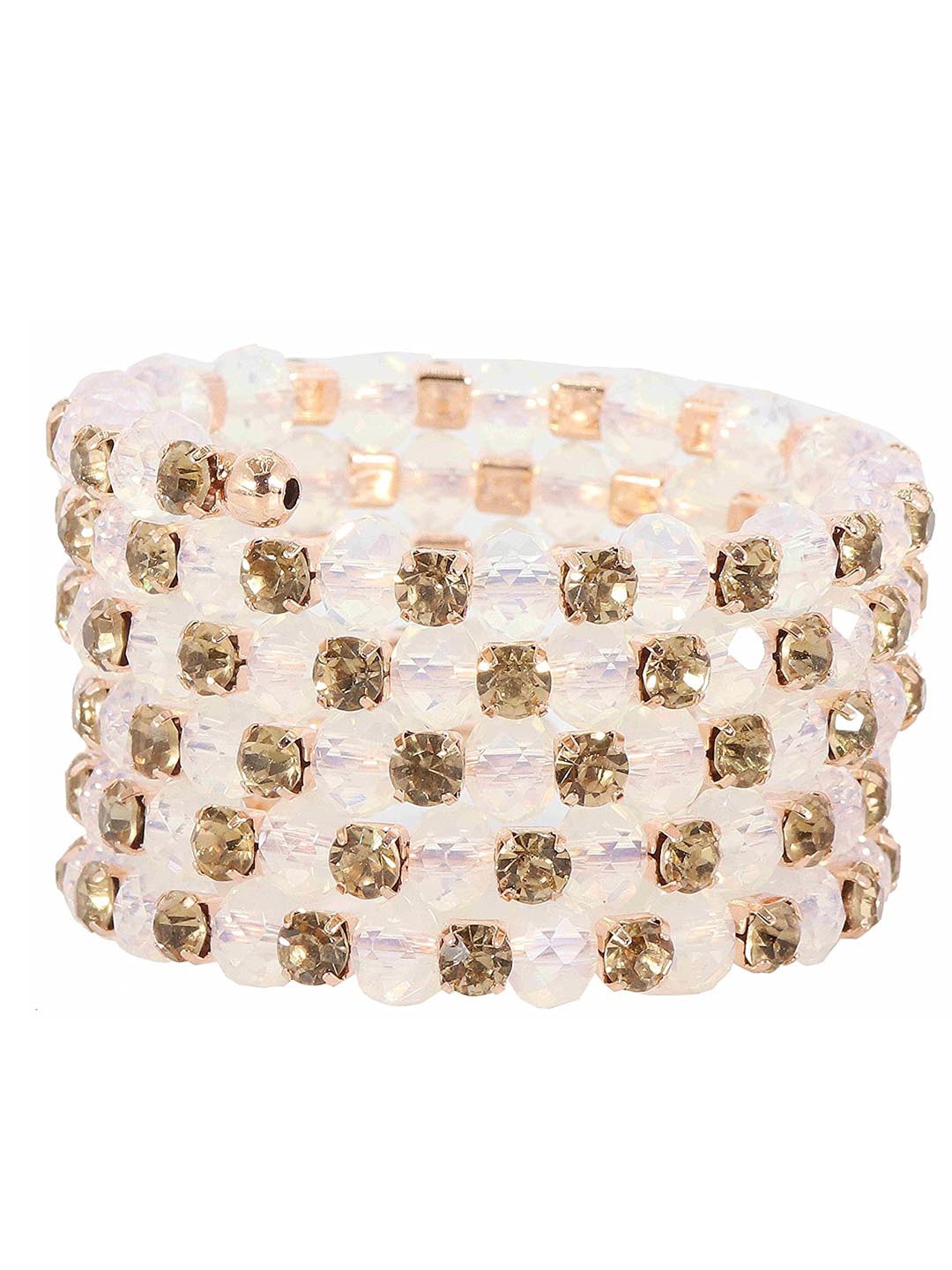 

NMII Zircon Studded Wraparound Bracelet, Cream