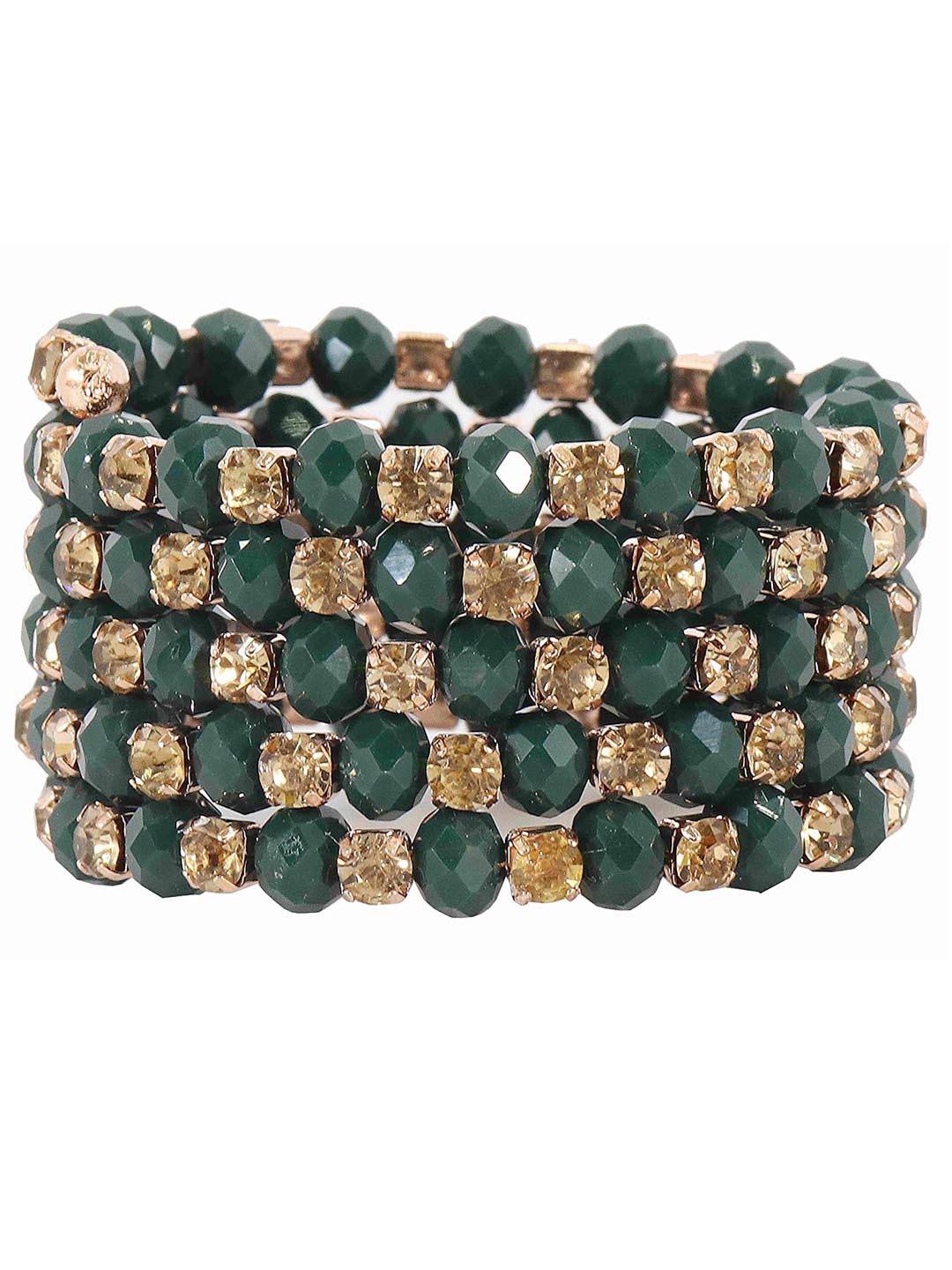 

NMII Zircon Studded Wraparound Bracelet, Green