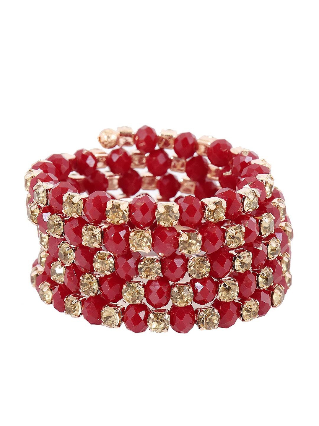 

NMII Zircon Studded Wraparound Bracelet, Maroon